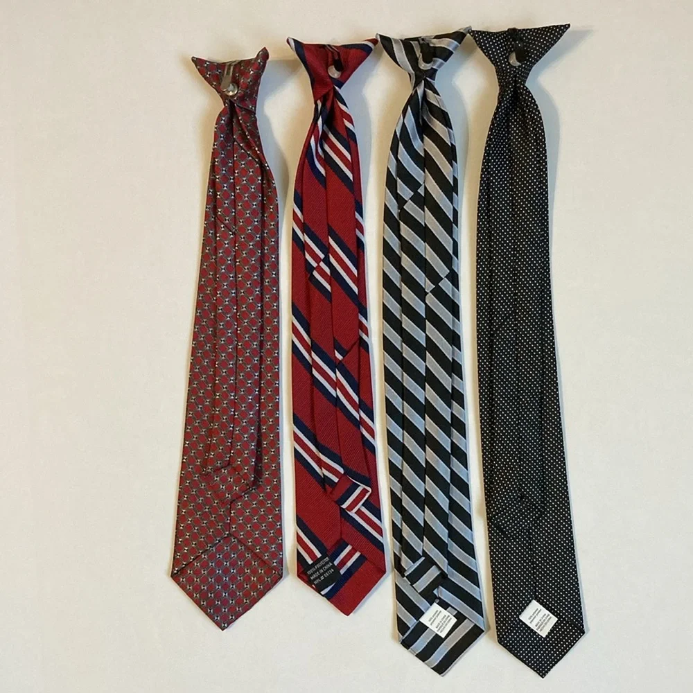 Set of 4 boys clip-on ties